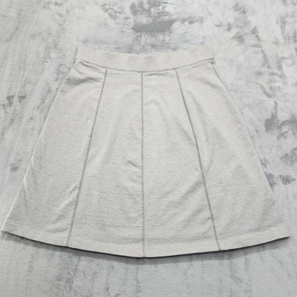 Cotton Ginny Skirt Womens XL Gray Paneled Eco Organic Cotton Knit A-Line Stretch